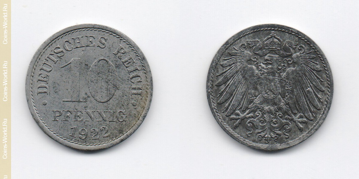 10 pfennig, 1922 Germany