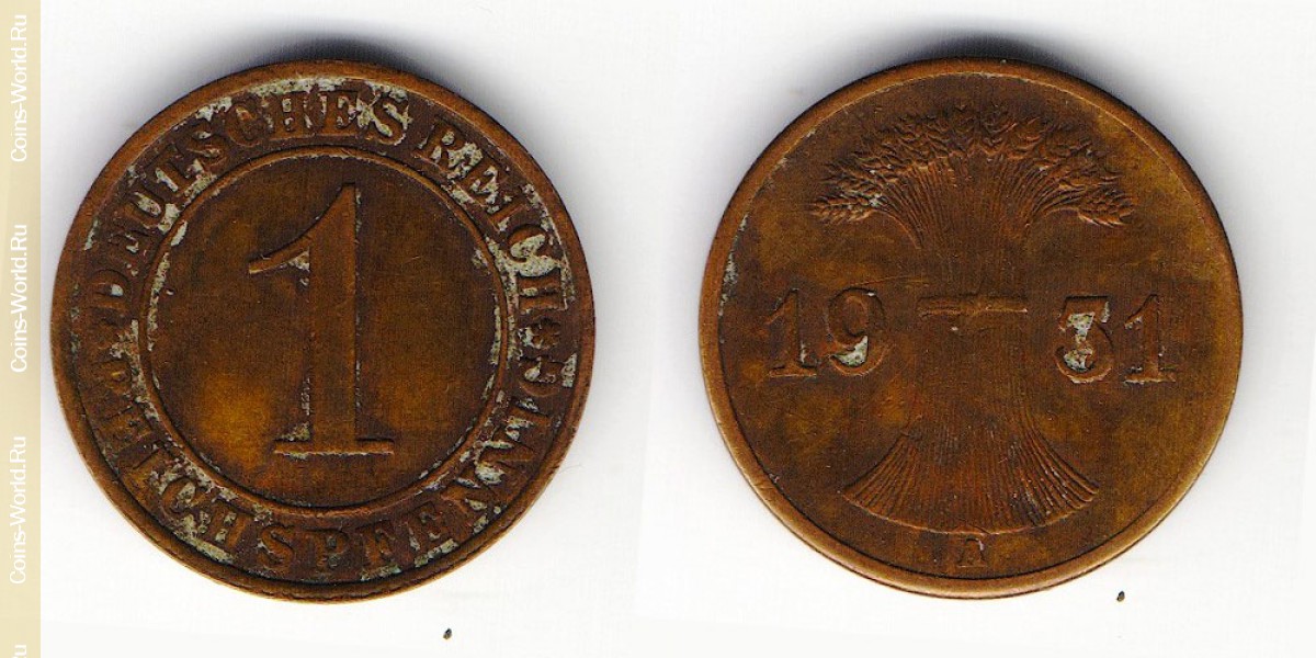 1 reichspfennig 1931 And Germany