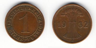 1 reichspfennig 1932 A