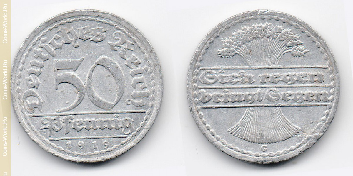 50 pfennig 1919 G Germany