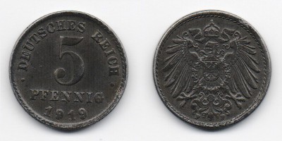 5 peniques 1919
