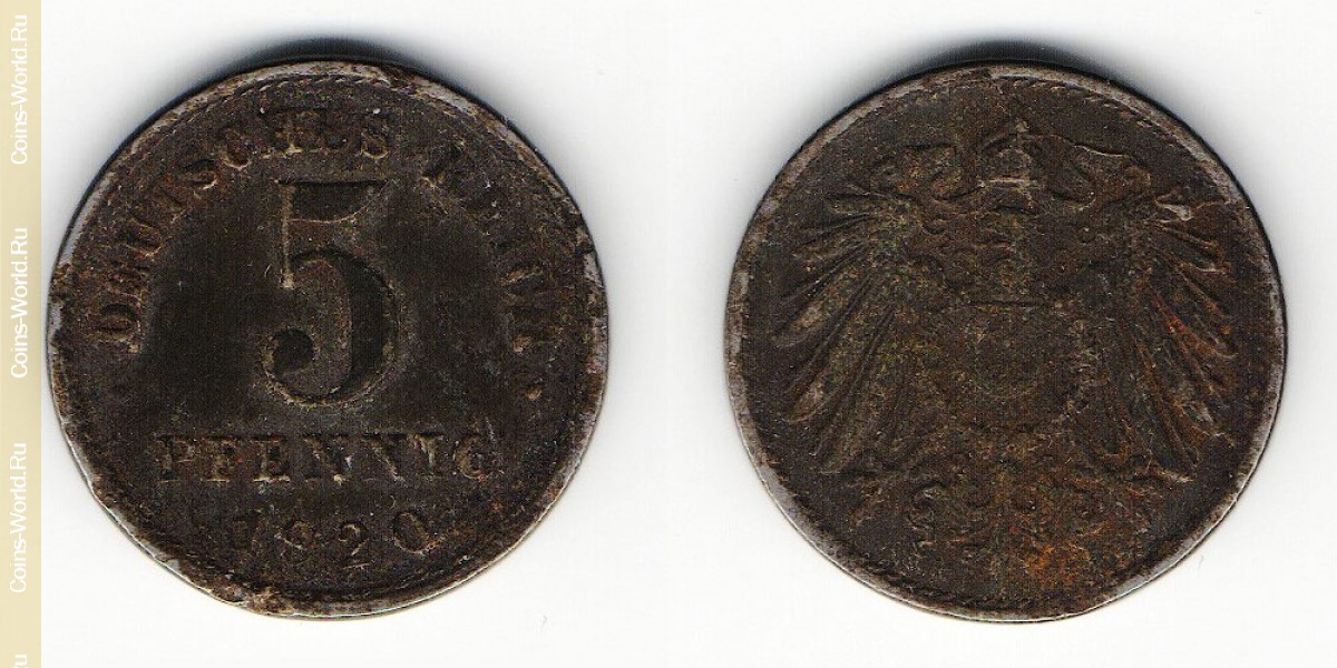 5 Pfennig 1920 E Deutschland
