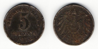 5 pfennig 1920 E