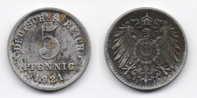 5 pfennig 1921