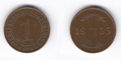 1 reichspfennig 1935 F