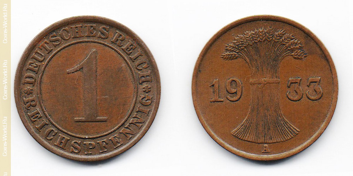 1 reichspfennig 1933, Alemanha