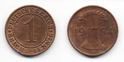 1 reichspfennig 1934