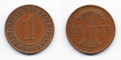 1 рейхспфенниг  1935 года
