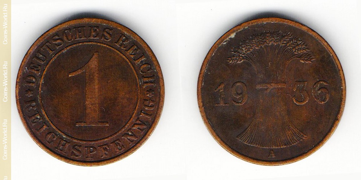 1 Reichspfennig 1936 Und Deutschland