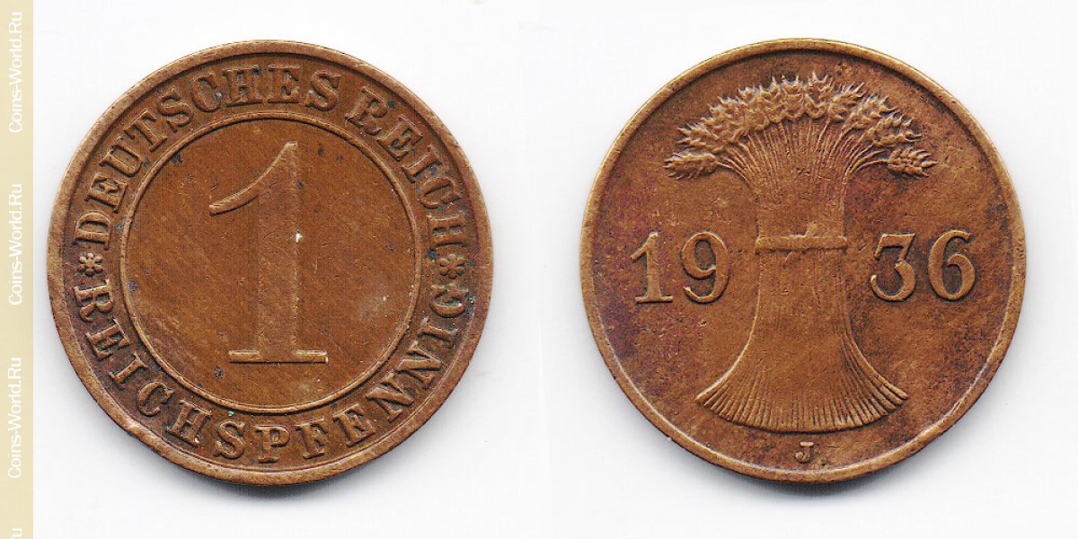 1 Reichspfennig 1936 Deutschland