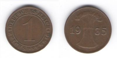 1 reichspfennig 1935 D
