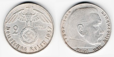 2 reichsmark 1937 E