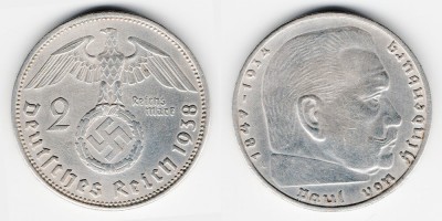 2 reichsmark 1938 A