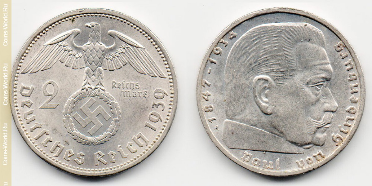 2 reichsmark 1939 E Alemanha