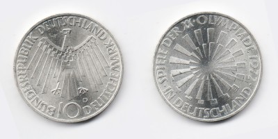 10 марок 1972 года D