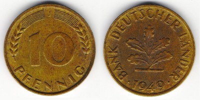 10 pfennig 1949 J
