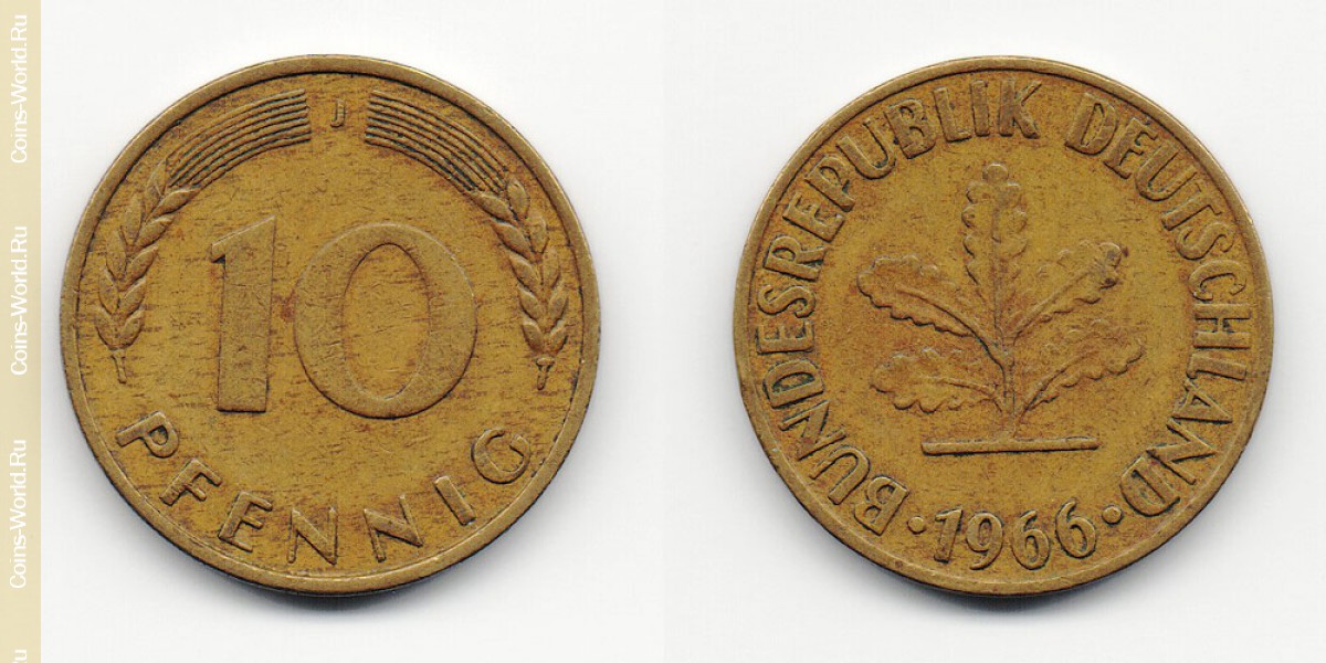 10 Pfennig 1966 J Deutschland