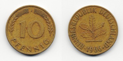 10 pfennig 1966 J