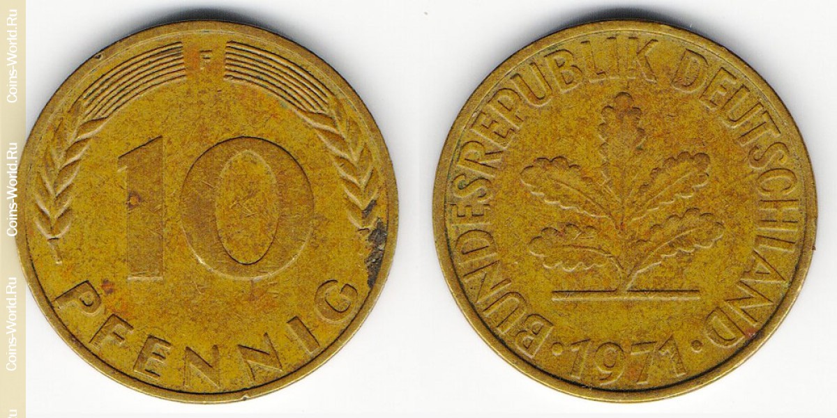 10 pfennig 1971 F Alemanha