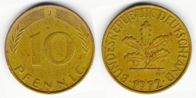 10 pfennig 1972 J