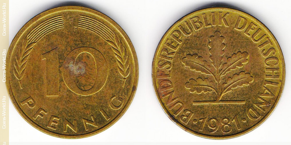 10 pfennig 1981 F Germany