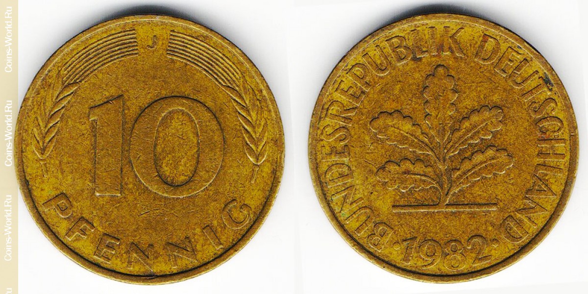 10 pfennig 1982, J Alemanha