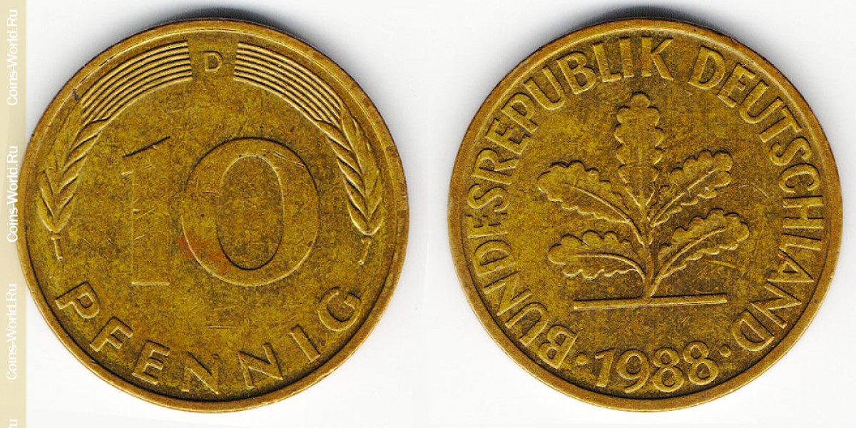 10 pfennig 1988 D Alemanha