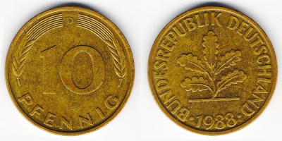 10 pfennig 1988 D