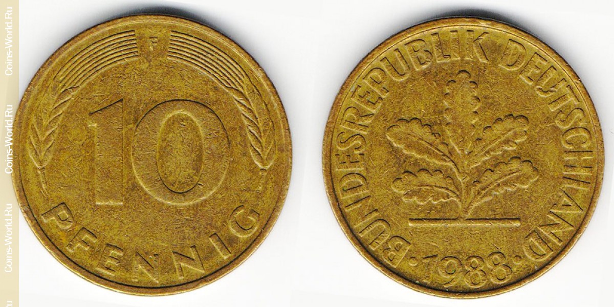10 pfennig 1988 F Germany