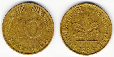 10 pfennig 1988 F