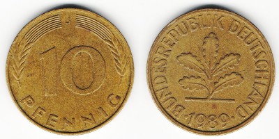 10 pfennig 1989 J