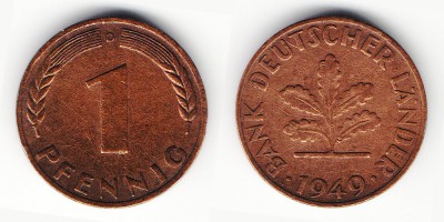 1 pfennig 1949 D