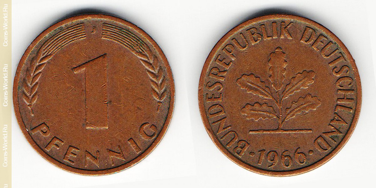 1 pfennig 1966 J Germany