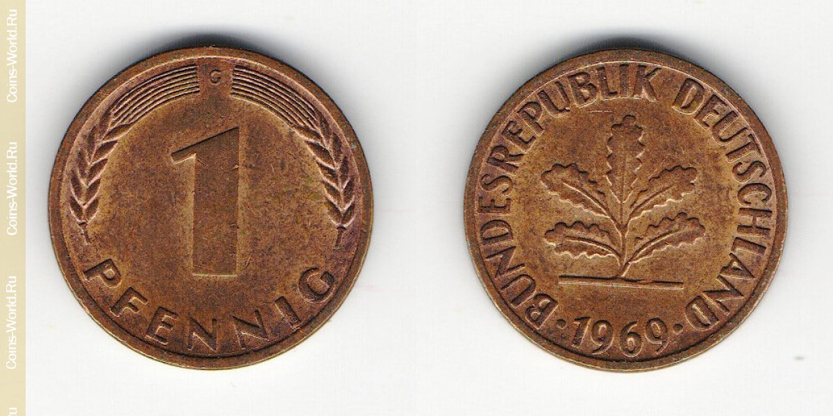1 pfennig 1969, G, Alemanha