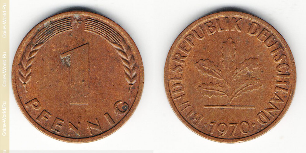 2447, 1 Pfennig 1970 F, , 35.00, R., 2209, ,
