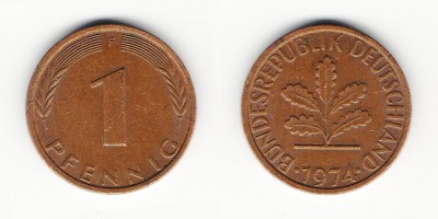 1 pfennig 1974 F