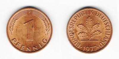 1 pfennig 1977 F