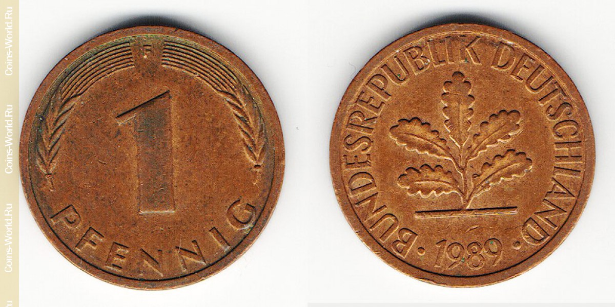 1 pfennig 1989 G, Alemanha