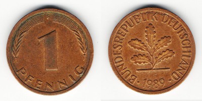 1 pfennig 1989 G