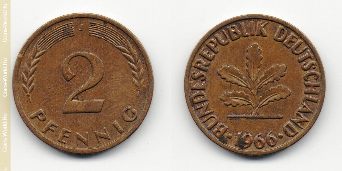 2 pfennig 1966 J Germany