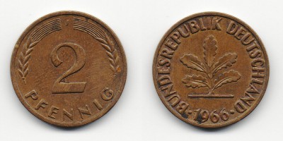 2 pfennig 1966 J