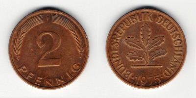 2 pfennig 1975 F