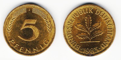 5 pfennig 1983 J