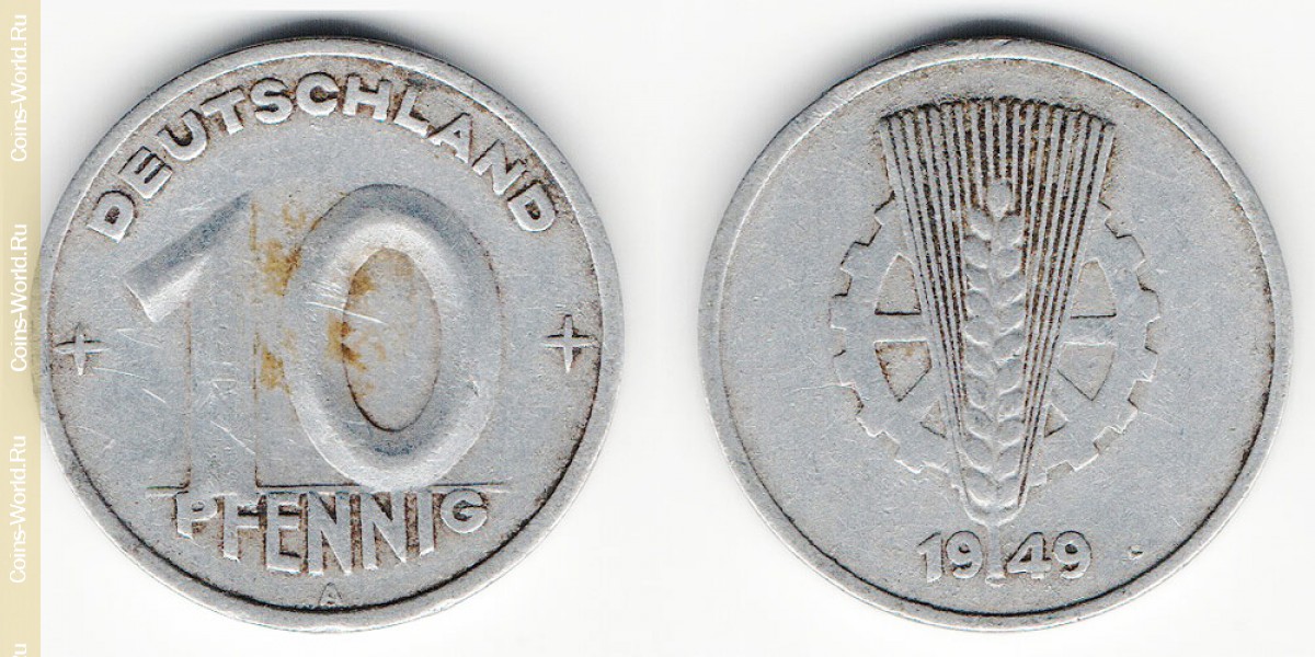 10 pfennig 1949 A Alemanha