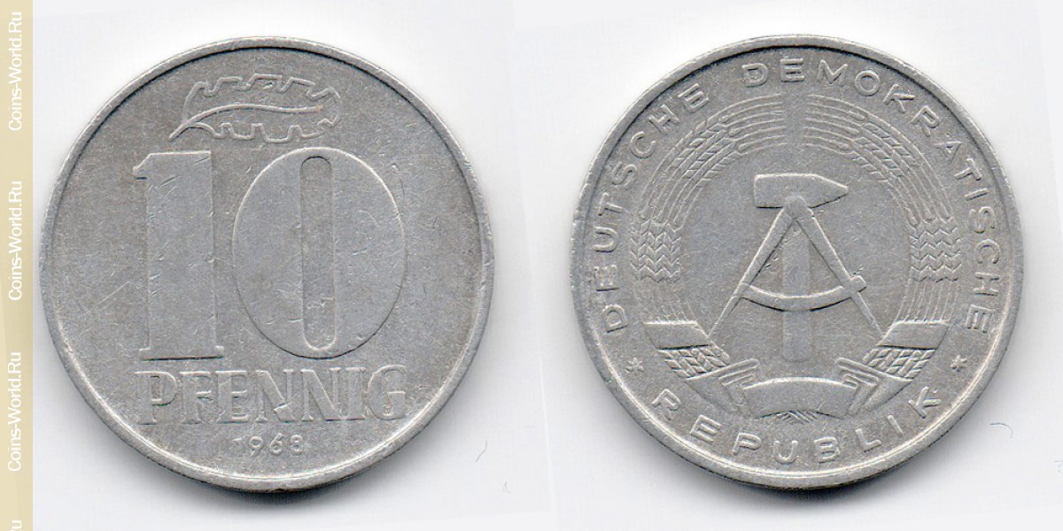 10 Pfennig 1968 Deutschland