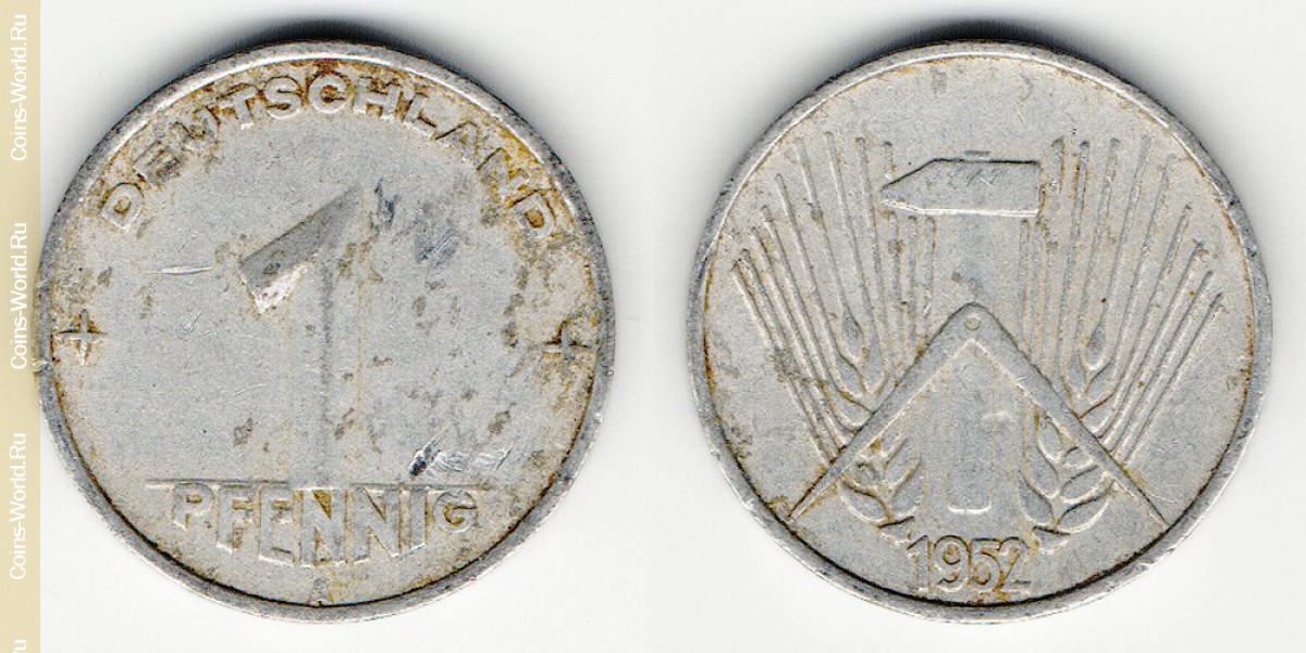 1 pfennig 1952 A que Alemanha