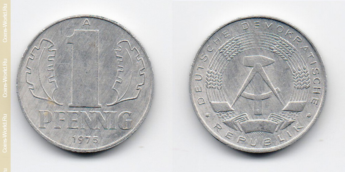 1 pfennig 1975 A, Alemanha
