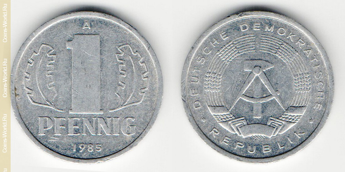 1 pfennig 1985 And Germany