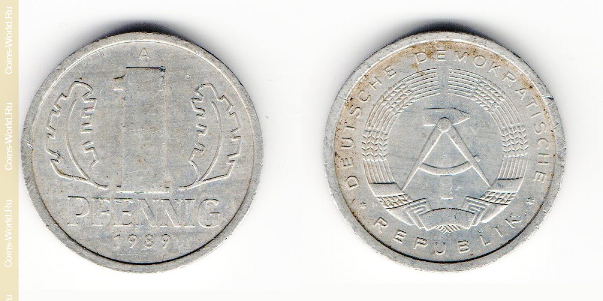 1 pfennig 1989 And Germany