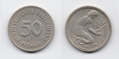 50 pfennig 1950 F